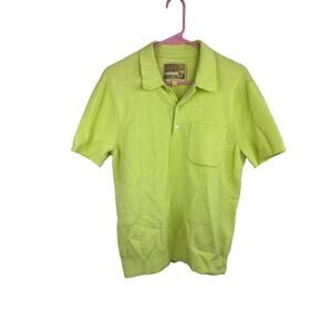 Aime leon dore terri cloth green short sleeve collared polo shirt mens small